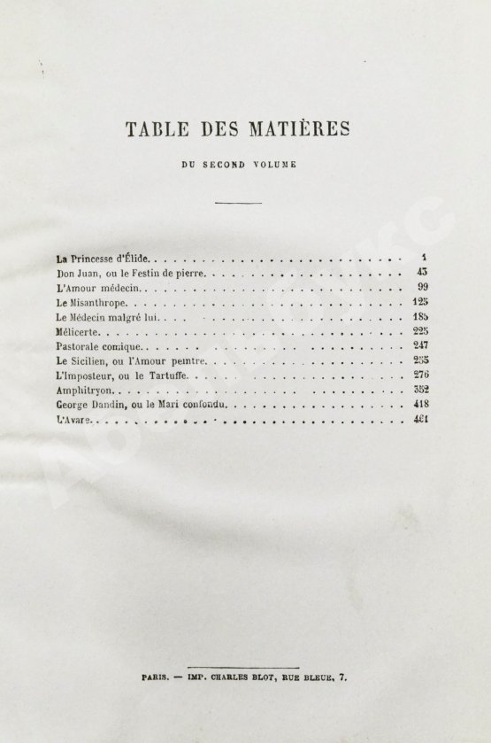 Антикварная книга Moliere. Oeuvres completes De Moliere