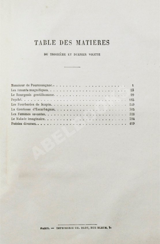 Антикварная книга Moliere. Oeuvres completes De Moliere