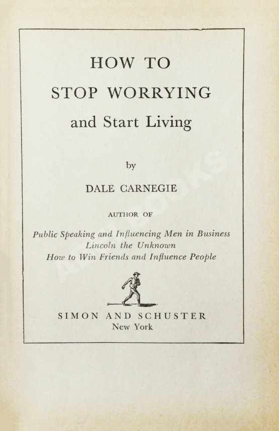 Антикварная книга Carnegie, D. How to Stop Worrying and Start Living