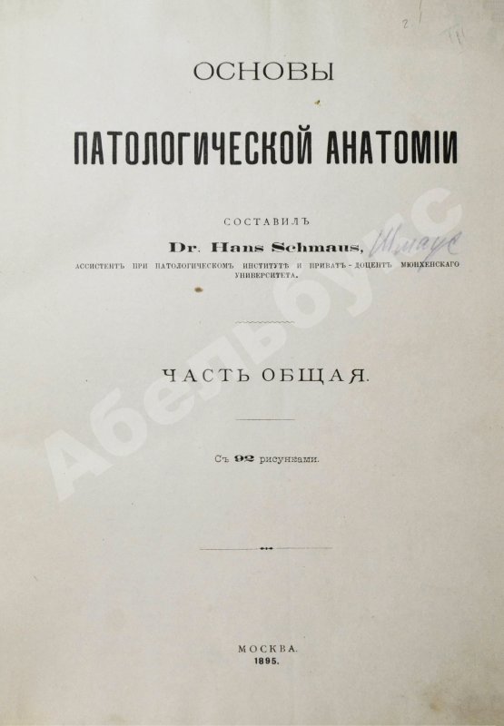 Антикварная книга Шмаус, Г. Основы патологической анатомии