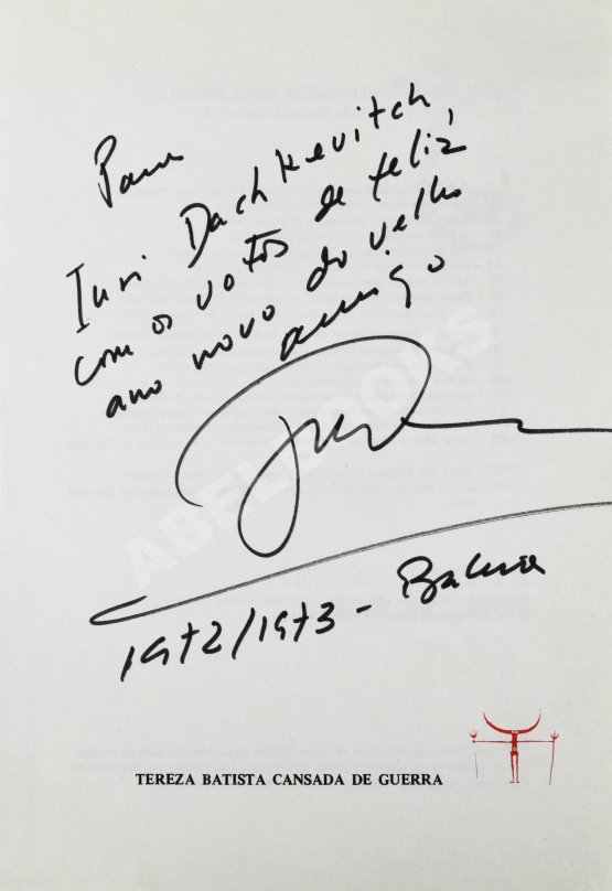 Антикварная книга Amado, J. [автограф] Tereza Batista Cansada de Guerra