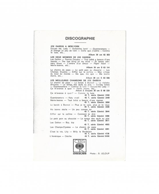 Джо Дассен [автограф]