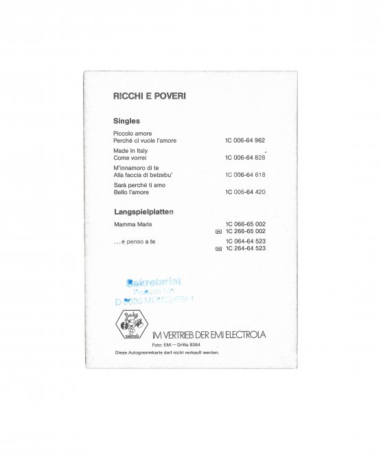 [автографы участников Ricchi e Poveri]