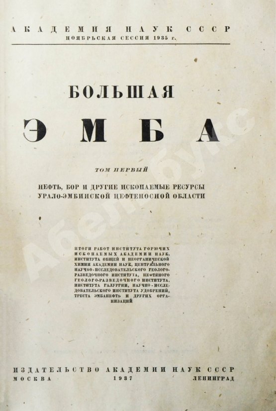 Антикварная книга Большая Эмба
