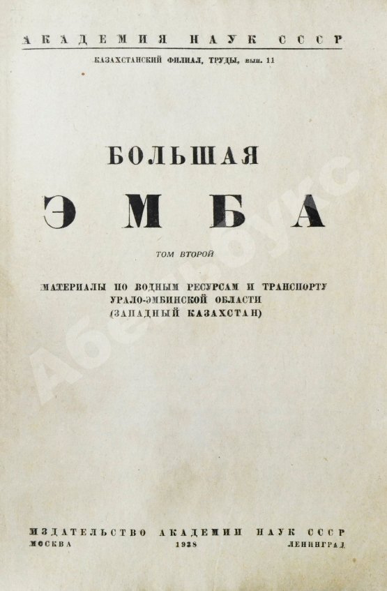 Антикварная книга Большая Эмба