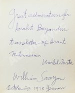 [автограф Уильяма Сарояна] Матевосян, Г. Мы и наши горы