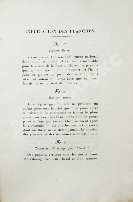 Houbigant, A.G. Moeurs et costumes des Russes, Représentes en 50 planches coloriées, exécutées en litographie