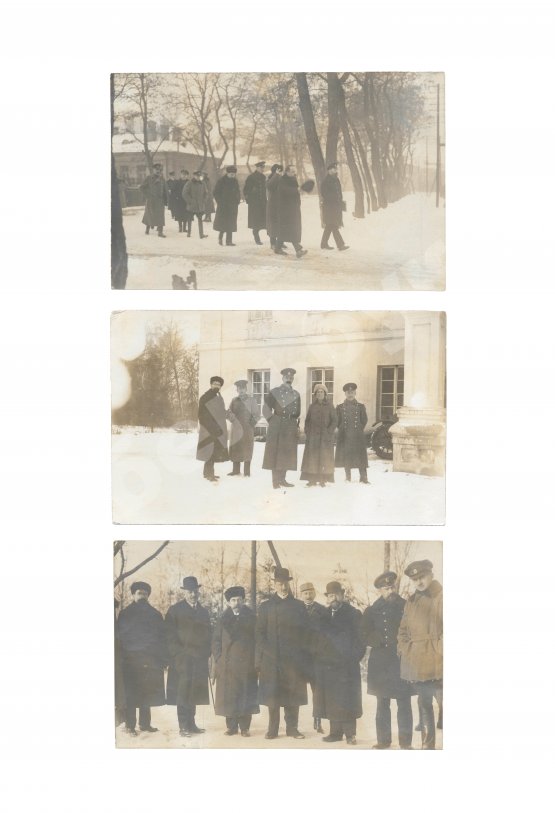 Семь фотографий советской делегации в Брест-Литовске во время перемирия, предшествующего Брестскому миру